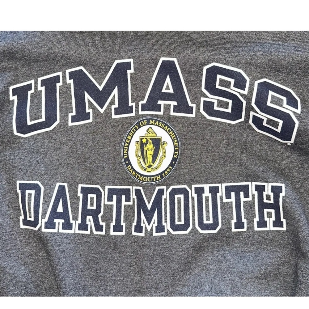 UMASS DARTMOUTH SWEATSHIRT MENS SIZE MEDIUM VINTAGE HOODIE GRAY 90S CHAM… - Picture 6 of 6